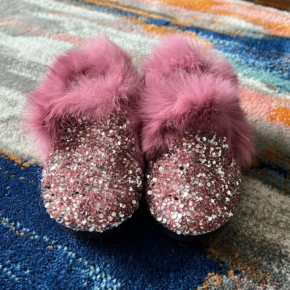 THE VOICE Rhinestone Fur Lined Moccasins